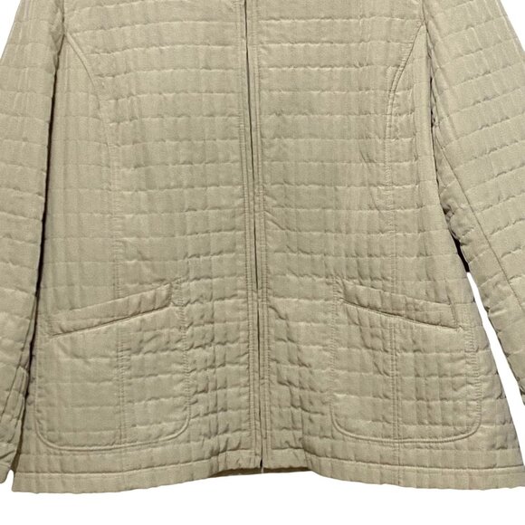 White Stag Womens Quilted Jacket 3XL Beige Coastal Grandma Minimalist Neutrals - Picture 3 of 7